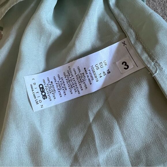 Asos Edition Embellished Cami Open Back Midi Dress Sage Green US14 NWT MSRP $297 - Picture 10 of 14